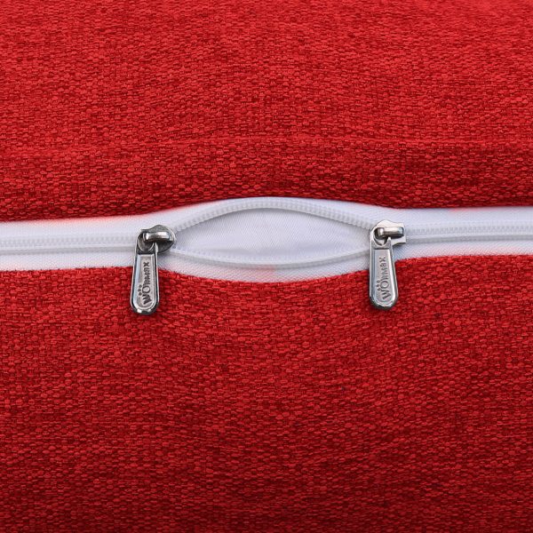 Triangular Reading Pillow Large Bolster Headboard Backrest Positioning Support Wedge Pillow for Day Bed Bunk Bed with Removable Cover (Linen Blend fabric, Red) - Image 7