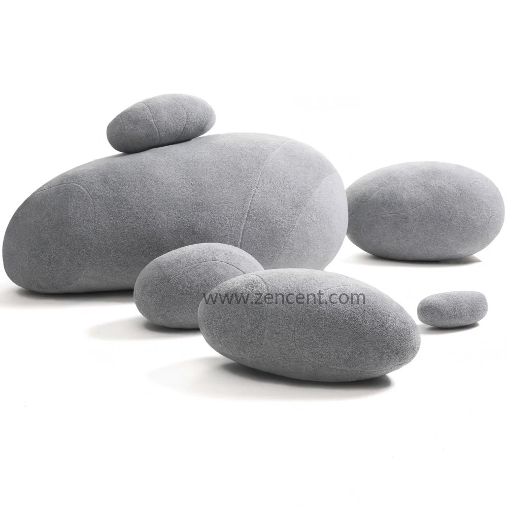 Huge Rock Pillows Living Stones Pillows Pebble Pillows Living Pillows  PRE-FILLED Christmas Present ( Light Gray ) 