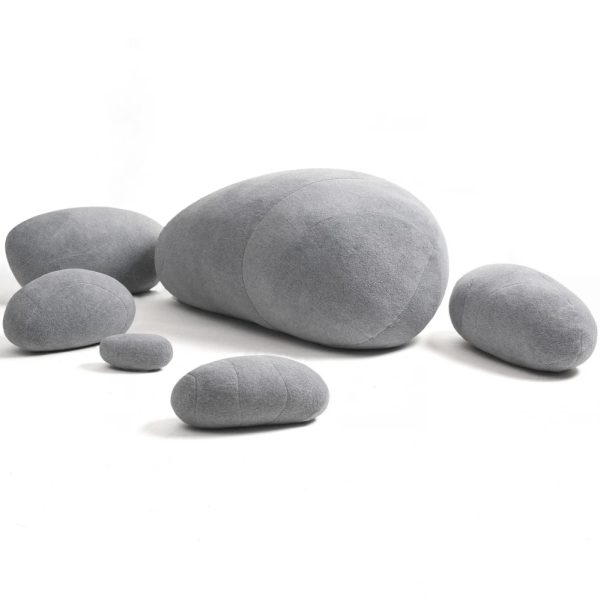 Huge Rock Pillows Living Stones Pillows Pebble Pillows Living Pillows PRE-FILLED Christmas Present ( Light Gray ) - Image 2