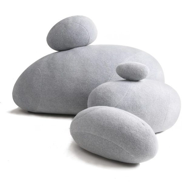 Huge Rock Pillows Living Stones Pillows Pebble Pillows Living Pillows PRE-FILLED Christmas Present ( Light Gray ) - Image 5
