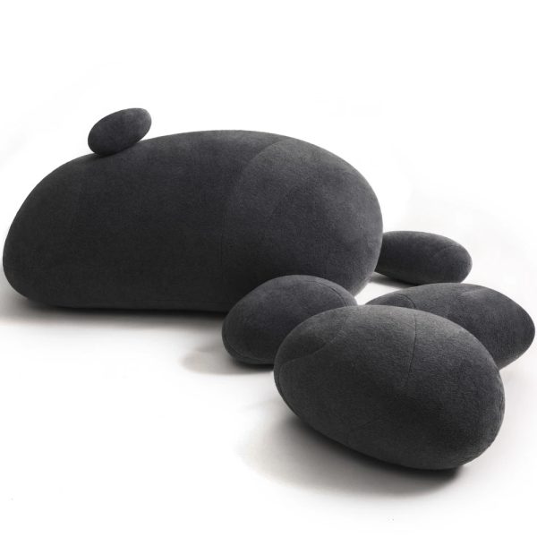 Huge Rock Pillows Pebble Pillows Living Stones Pillows Living Pillows PRE-FILLED Christmas Present ( Dark Gray ) - Image 2