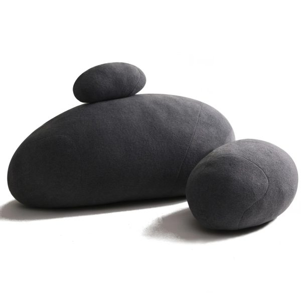 Huge Rock Pillows Pebble Pillows Living Stones Pillows Living Pillows PRE-FILLED Christmas Present ( Dark Gray ) - Image 4