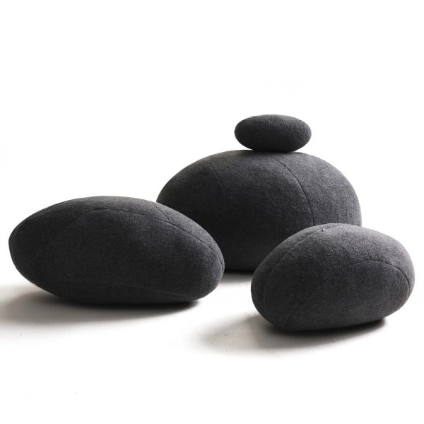 Huge Rock Pillows Pebble Pillows Living Stones Pillows Living Pillows PRE-FILLED Christmas Present ( Dark Gray ) - Image 5