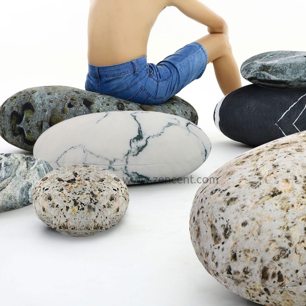 Rock Stone Pebble Pillows Decorative Floor Pillows Accent Throw Pillows  Kids Room Pillows 7 Pieces 