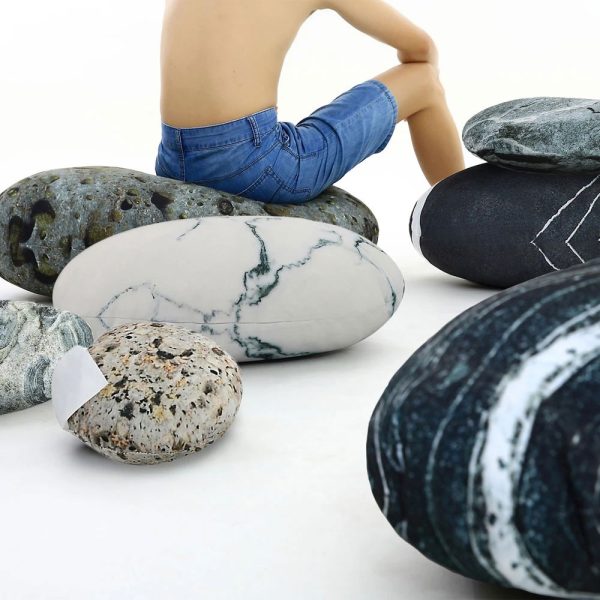 Rock Stone Pebble Pillows Decorative Floor Pillows Accent Throw Pillows Kids Room Pillows 7 Pieces - Image 7