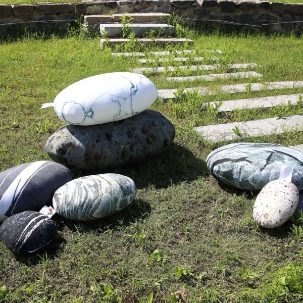 Rock Stone Pebble Pillows Decorative Floor Pillows Accent Throw Pillows Kids Room Pillows 7 Pieces - Image 3