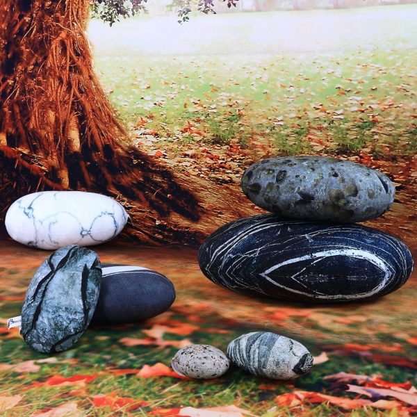 Rock Stone Pebble Pillows Decorative Floor Pillows Accent Throw Pillows Kids Room Pillows 7 Pieces - Image 4