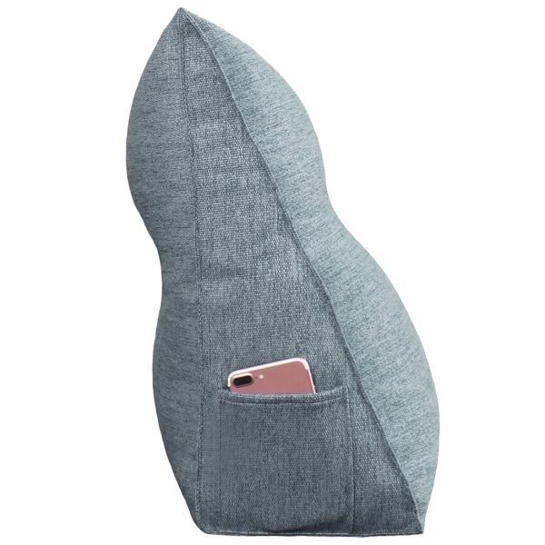 Triangular Reading Pillow Large Bolster Headboard Backrest Positioning Support Wedge Pillow for Day Bed Bunk Bed with Removable Cover (Linen Blend fabric, Gray) - Image 12