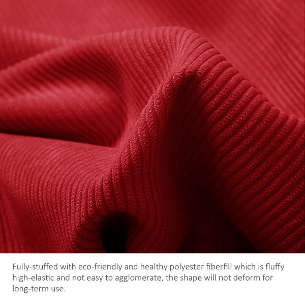 Triangular Reading Pillow Large Bolster Headboard Backrest Positioning Support Wedge Pillow for Day Bed Bunk Bed with Removable Cover (Corduroy fabric, Red) - Image 12
