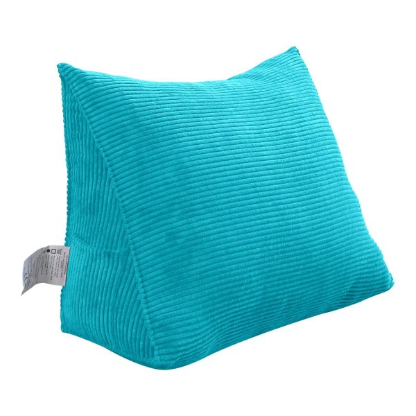 Triangular Reading Pillow Large Bolster Headboard Backrest Positioning Support Wedge Pillow for Day Bed Bunk Bed with Removable Cover (Corduroy fabric, Sky Blue) - Image 15