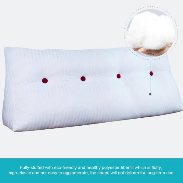 Triangular Reading Pillow Large Bolster Headboard Backrest Positioning Support Wedge Pillow for Day Bed Bunk Bed with Removable Cover (Corduroy fabric, Sky Blue) - Image 7