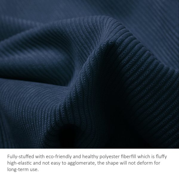Triangular Reading Pillow Large Bolster Headboard Backrest Positioning Support Wedge Pillow for Day Bed Bunk Bed with Removable Cover (Corduroy fabric, Navy) - Image 13