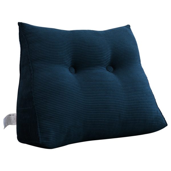 Triangular Reading Pillow Large Bolster Headboard Backrest Positioning Support Wedge Pillow for Day Bed Bunk Bed with Removable Cover (Corduroy fabric, Navy) - Image 16