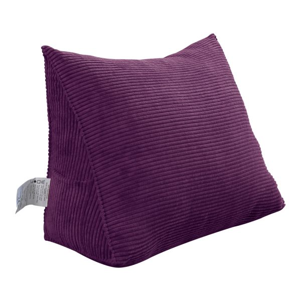 Triangular Reading Pillow Large Bolster Headboard Backrest Positioning Support Wedge Pillow for Day Bed Bunk Bed with Removable Cover (Corduroy fabric, Purple) - Image 19