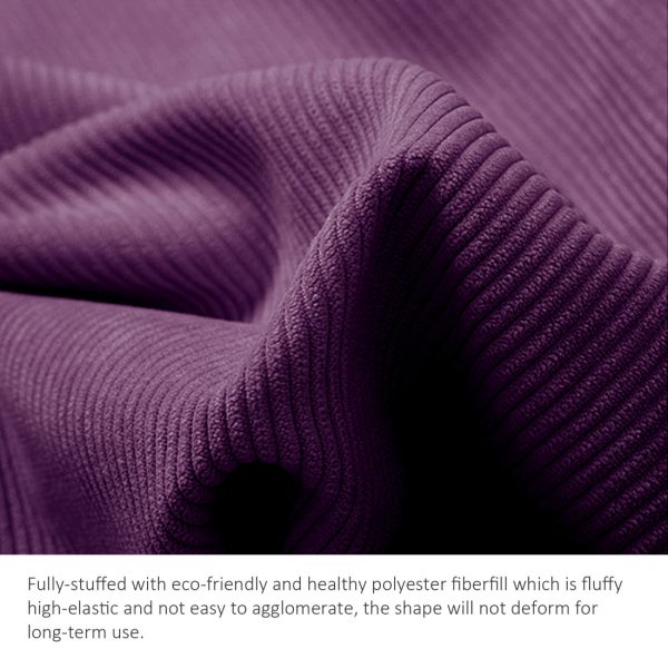 Triangular Reading Pillow Large Bolster Headboard Backrest Positioning Support Wedge Pillow for Day Bed Bunk Bed with Removable Cover (Corduroy fabric, Purple) - Image 18