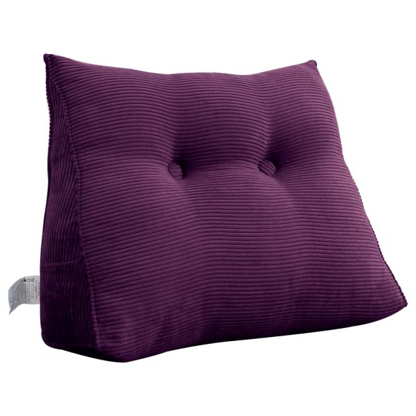 Triangular Reading Pillow Large Bolster Headboard Backrest Positioning Support Wedge Pillow for Day Bed Bunk Bed with Removable Cover (Corduroy fabric, Purple) - Image 20