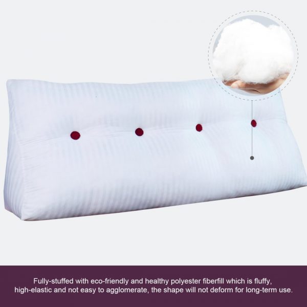 Triangular Reading Pillow Large Bolster Headboard Backrest Positioning Support Wedge Pillow for Day Bed Bunk Bed with Removable Cover (Corduroy fabric, Purple) - Image 8
