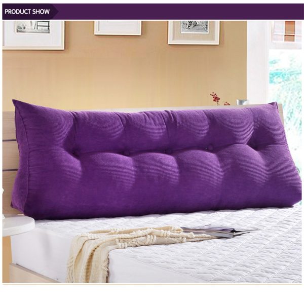 Triangular Reading Pillow Large Bolster Headboard Backrest Positioning Support Wedge Pillow for Day Bed Bunk Bed with Removable Cover (Corduroy fabric, Purple) - Image 15