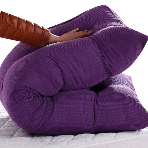 Triangular Reading Pillow Large Bolster Headboard Backrest Positioning Support Wedge Pillow for Day Bed Bunk Bed with Removable Cover (Corduroy fabric, Purple) - Image 16