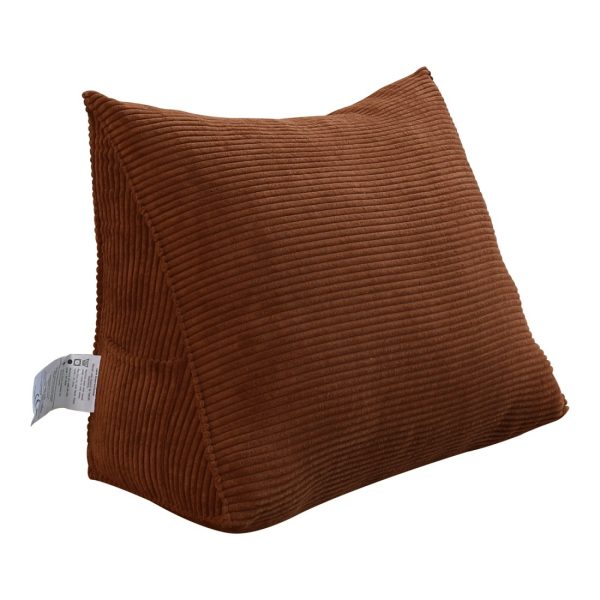Triangular Reading Pillow Large Bolster Headboard Backrest Positioning Support Wedge Pillow for Day Bed Bunk Bed with Removable Cover (Corduroy fabric, Coffee) - Image 14