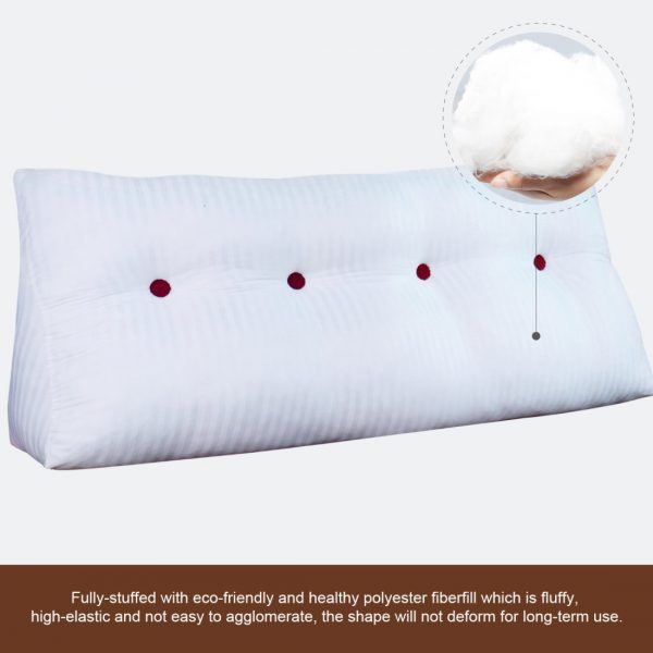 Triangular Reading Pillow Large Bolster Headboard Backrest Positioning Support Wedge Pillow for Day Bed Bunk Bed with Removable Cover (Corduroy fabric, Coffee) - Image 12