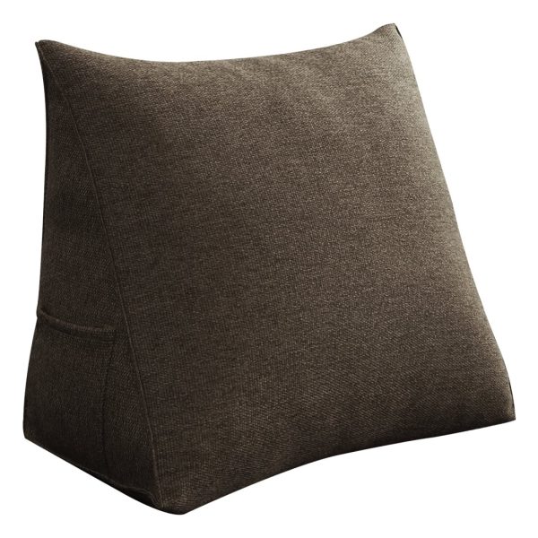 Triangular Reading Pillow Large Bolster Headboard Backrest Positioning Support Wedge Pillow for Day Bed Bunk Bed with Removable Cover (Linen Blend fabric, Coffee) - Image 12