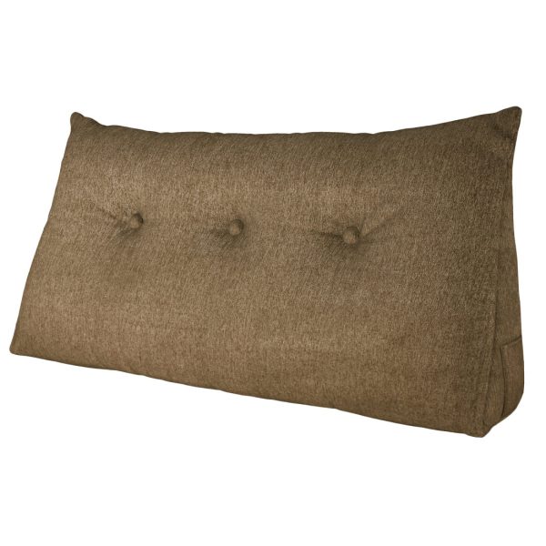 Triangular Reading Pillow Large Bolster Headboard Backrest Positioning Support Wedge Pillow for Day Bed Bunk Bed with Removable Cover (Linen Blend fabric, Coffee) - Image 14