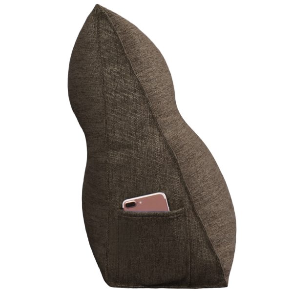 Triangular Reading Pillow Large Bolster Headboard Backrest Positioning Support Wedge Pillow for Day Bed Bunk Bed with Removable Cover (Linen Blend fabric, Coffee) - Image 16