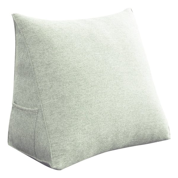 Triangular Reading Pillow Large Bolster Headboard Backrest Positioning Support Wedge Pillow for Day Bed Bunk Bed with Removable Cover (Linen Blend fabric, Off-White) - Image 14