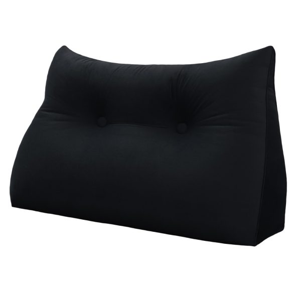 Triangular Reading Pillow Large Bolster Headboard Backrest Positioning Support Wedge Pillow for Day Bed Bunk Bed with Removable Cover (Velvet fabric, Black) - Image 14