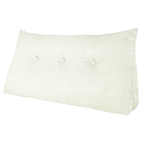 Triangular Reading Pillow Large Bolster Headboard Backrest Positioning Support Wedge Pillow for Day Bed Bunk Bed with Removable Cover (Linen Blend fabric, Off-White) - Image 16