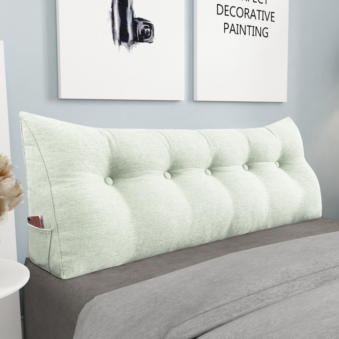 Removable Comfort Bed Rest Pillow Big Wedge Backrest Lounge Sofa