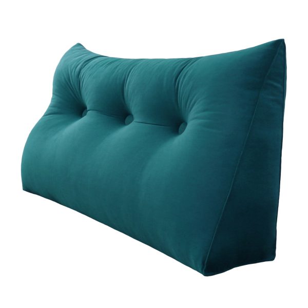 Triangular Reading Pillow Large Bolster Headboard Backrest Positioning Support Wedge Pillow for Day Bed Bunk Bed with Removable Cover (Velvet fabric, Royal Blue) - Image 15