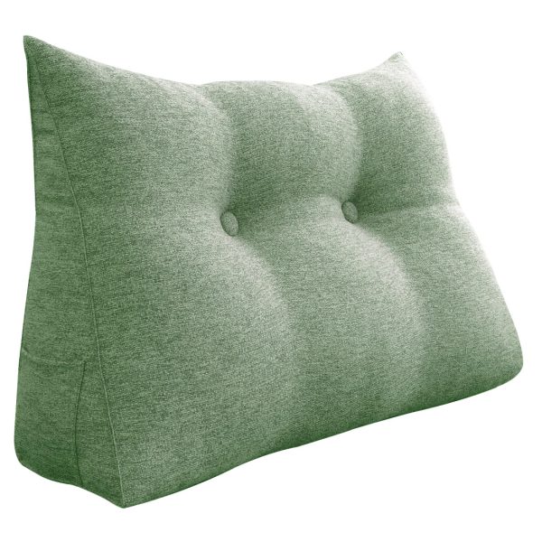 Triangular Reading Pillow Large Bolster Headboard Backrest Positioning Support Wedge Pillow for Day Bed Bunk Bed with Removable Cover (Linen Blend fabric) - Image 10