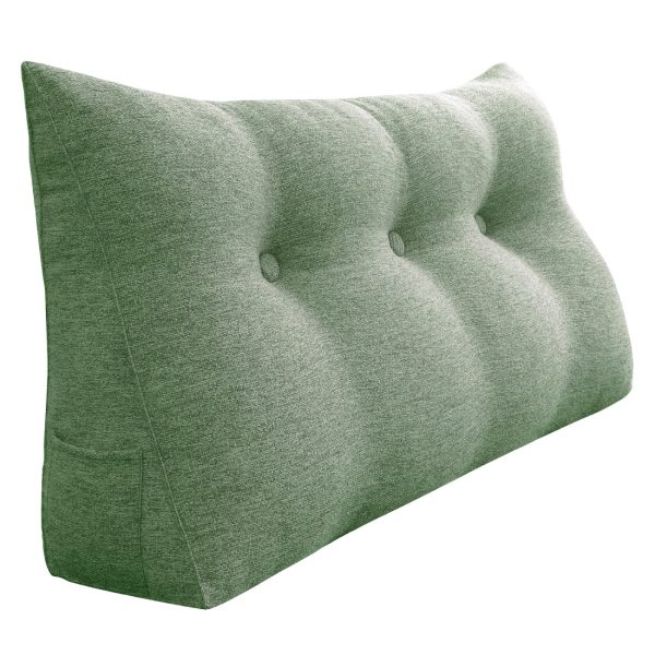 Triangular Reading Pillow Large Bolster Headboard Backrest Positioning Support Wedge Pillow for Day Bed Bunk Bed with Removable Cover (Linen Blend fabric) - Image 11