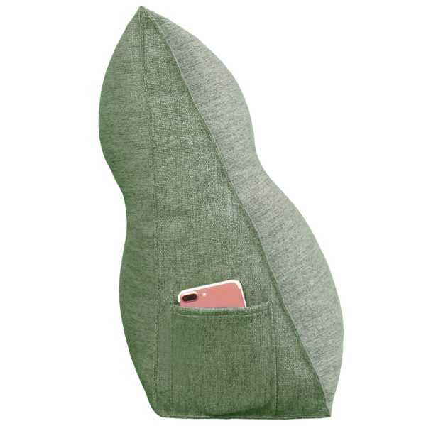 Triangular Reading Pillow Large Bolster Headboard Backrest Positioning Support Wedge Pillow for Day Bed Bunk Bed with Removable Cover (Linen Blend fabric) - Image 4
