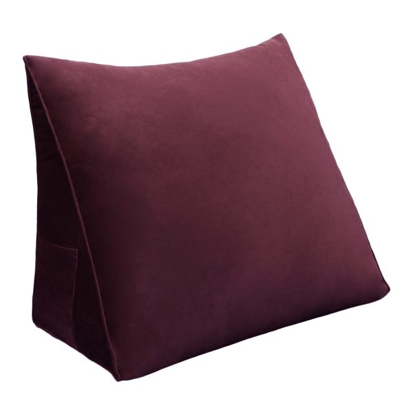 Triangular Reading Pillow Large Bolster Headboard Backrest Positioning Support Wedge Pillow for Day Bed Bunk Bed (Velvet fabric) - Image 11