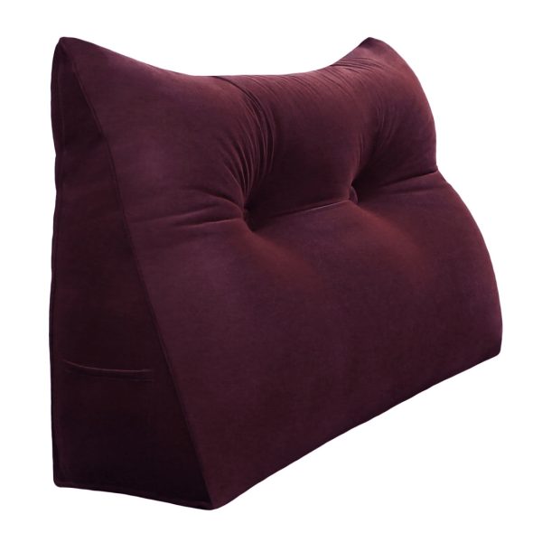 Triangular Reading Pillow Large Bolster Headboard Backrest Positioning Support Wedge Pillow for Day Bed Bunk Bed (Velvet fabric) - Image 12