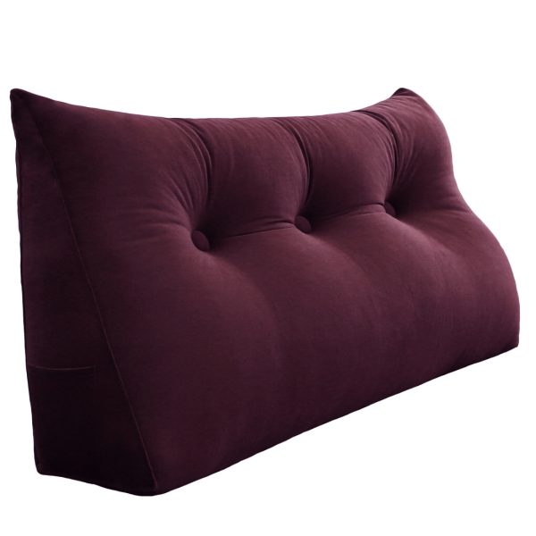Triangular Reading Pillow Large Bolster Headboard Backrest Positioning Support Wedge Pillow for Day Bed Bunk Bed (Velvet fabric) - Image 13