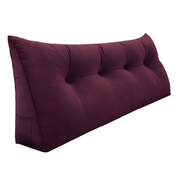 Triangular Reading Pillow Large Bolster Headboard Backrest Positioning Support Wedge Pillow for Day Bed Bunk Bed (Velvet fabric) - Image 14