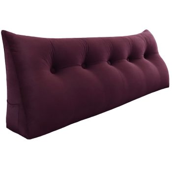 Triangular Reading Pillow Large Bolster Headboard Backrest Positioning Support Wedge Pillow for Day Bed Bunk Bed (Velvet fabric)