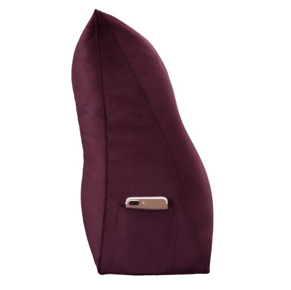 Triangular Reading Pillow Large Bolster Headboard Backrest Positioning Support Wedge Pillow for Day Bed Bunk Bed (Velvet fabric) - Image 6