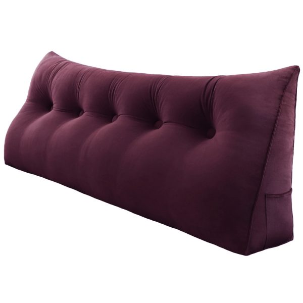 Triangular Reading Pillow Large Bolster Headboard Backrest Positioning Support Wedge Pillow for Day Bed Bunk Bed (Velvet fabric) - Image 16