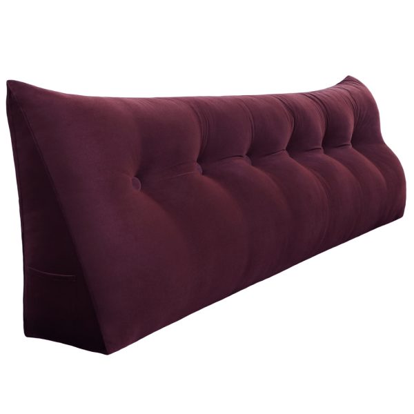 Triangular Reading Pillow Large Bolster Headboard Backrest Positioning Support Wedge Pillow for Day Bed Bunk Bed (Velvet fabric) - Image 17