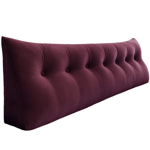 Triangular Reading Pillow Large Bolster Headboard Backrest Positioning Support Wedge Pillow for Day Bed Bunk Bed (Velvet fabric) - Image 18