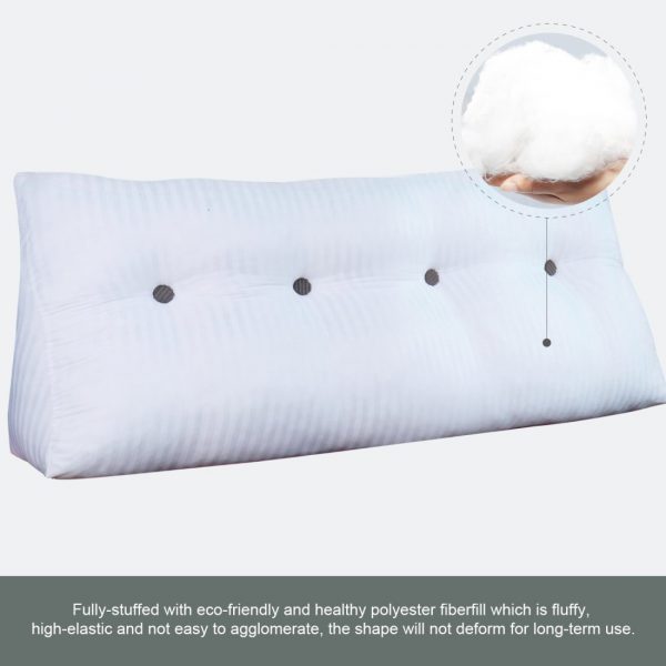 Triangular Reading Pillow Large Bolster Headboard Backrest Positioning Support Wedge Pillow for Day Bed Bunk Bed with Removable Cover (Corduroy fabric) - Image 5