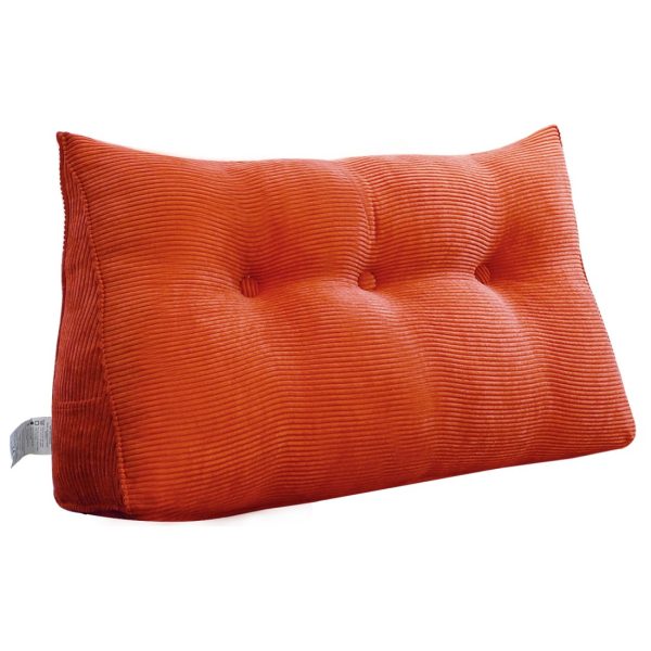 Triangular Reading Pillow Large Bolster Headboard Backrest Positioning Support Wedge Pillow for Day Bed Bunk Bed with Removable Cover (Corduroy fabric) - Image 11