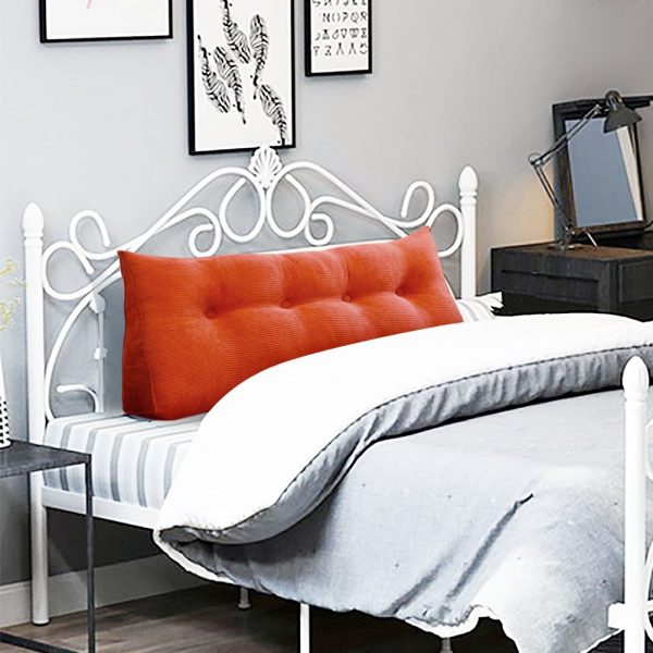 Triangular Reading Pillow Large Bolster Headboard Backrest Positioning Support Wedge Pillow for Day Bed Bunk Bed with Removable Cover (Corduroy fabric) - Image 2