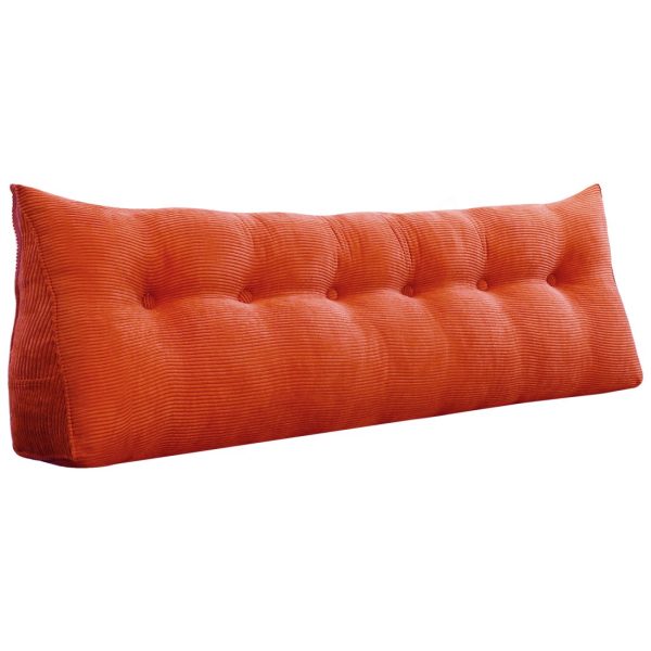 Triangular Reading Pillow Large Bolster Headboard Backrest Positioning Support Wedge Pillow for Day Bed Bunk Bed with Removable Cover (Corduroy fabric) - Image 13