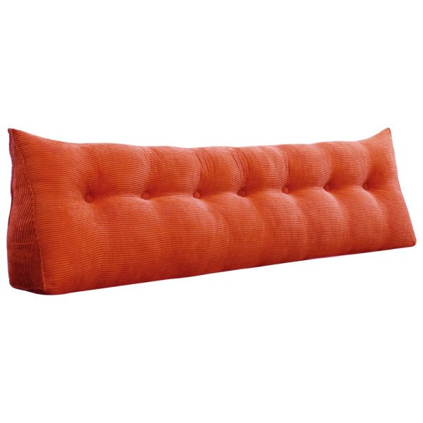 Triangular Reading Pillow Large Bolster Headboard Backrest Positioning Support Wedge Pillow for Day Bed Bunk Bed with Removable Cover (Corduroy fabric) - Image 14